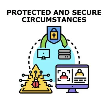 Protecting online data and personal information with cybersecurity 库存插图