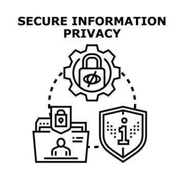 Protecting online data and personal information privacy Illustrazione stock