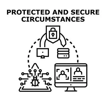 Protecting online data and personal information with cybersecurity Stock Illustration