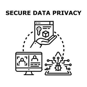 Protecting online data privacy from cyber threats Stockillustratie