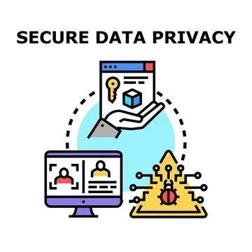 Protecting online data privacy from cyber threats Stockillustratie
