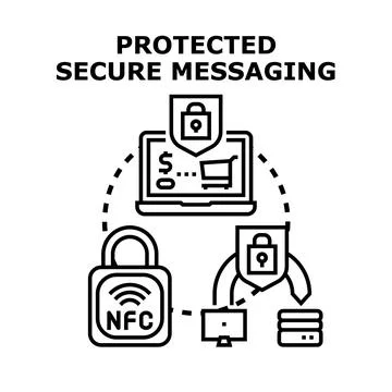 Protecting online transactions with secure messaging technology Stock Illustration