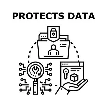Protecting personal data and digital information security concept Stock Illustration