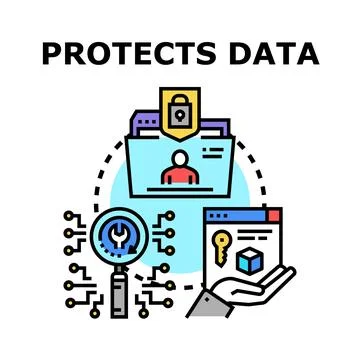 Protecting personal data and digital information security concept Stock Illustration