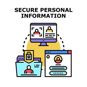 Protecting personal data, ensuring online privacy and digital security Stockillustratie