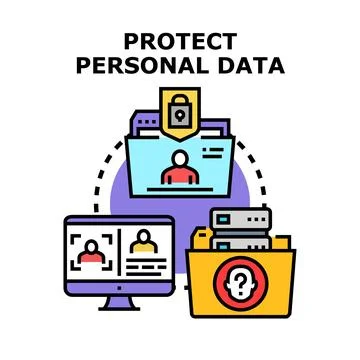 Protecting personal data online with digital security concepts Illustrazione stock