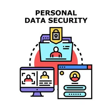 Protecting personal data security on digital platforms and networks Stockillustratie