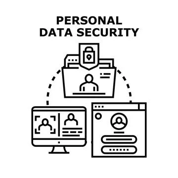 Protecting personal data security on digital platforms and networks 스톡 일러스트