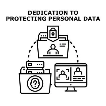 Protecting personal data with strong privacy security concept Stock Illustration