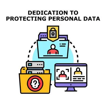 Protecting personal data with strong privacy security concept Stock Illustration