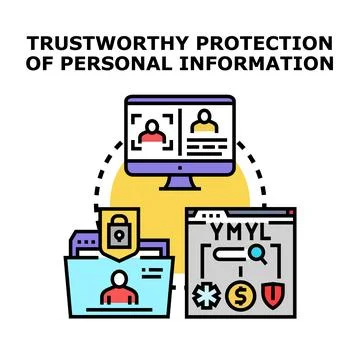 Protecting personal information and digital data security Illustrazione stock