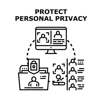 Protecting personal information and user data privacy concept Stock Illustration