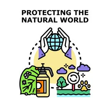 Protecting planet environment, nature, and animal world Stock-Illustration