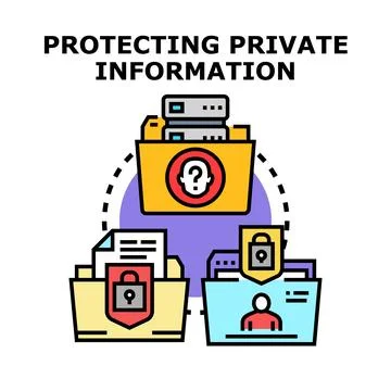 Protecting private data and confidential information privacy Stock Illustration