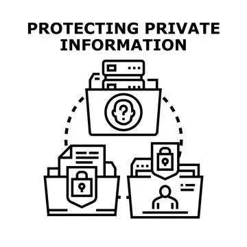 Protecting private data and confidential information privacy Stock Illustration