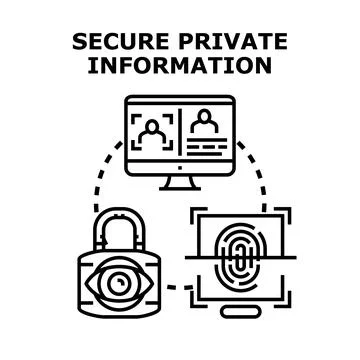 Protecting private data and online information security access Illustrazione stock