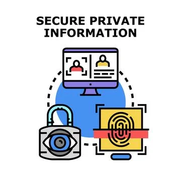 Protecting private data and online information security access 库存插图