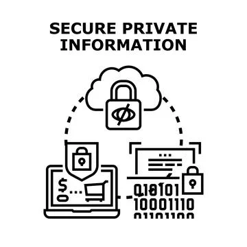 Protecting private data with cloud security and encryption Stock Illustration