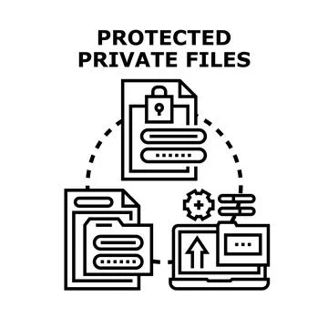 Protecting private digital files for secure data storage Stock Illustration