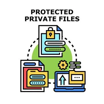 Protecting private digital files for secure data storage イラスト素材