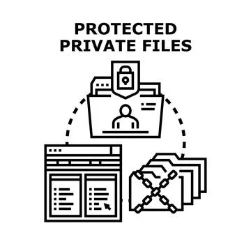 Protecting private files and confidential data using digital security Stock Illustration