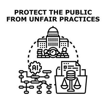 Protecting public from unfair practices using ai law Stock Illustration