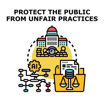 Protecting public from unfair practices using ai law Illustrazione stock