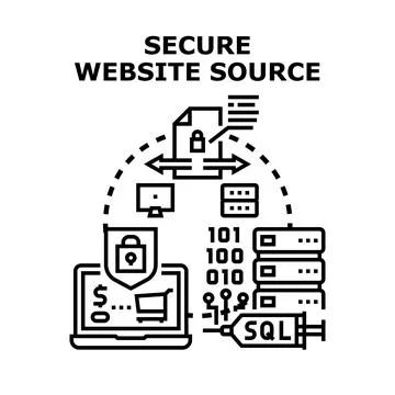 Protecting secured website source and confidential data Stock Illustration