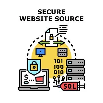 Protecting secured website source and confidential data Stock Illustration