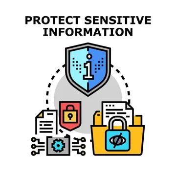 Protecting sensitive confidential information data security concept Stock Illustration