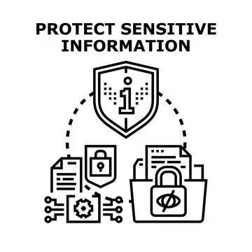 Protecting sensitive confidential information data security concept Stock Illustration