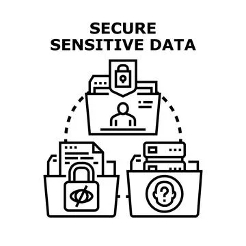 Protecting sensitive data and confidential information security イラスト素材