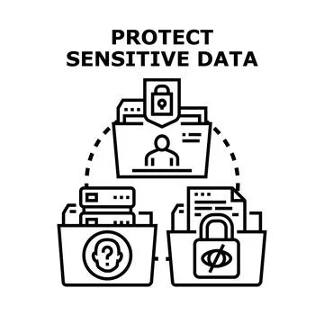 Protecting sensitive data and personal identification information Stock Illustration