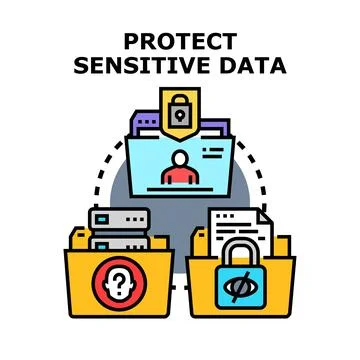 Protecting sensitive data and personal identification information Stock Illustration