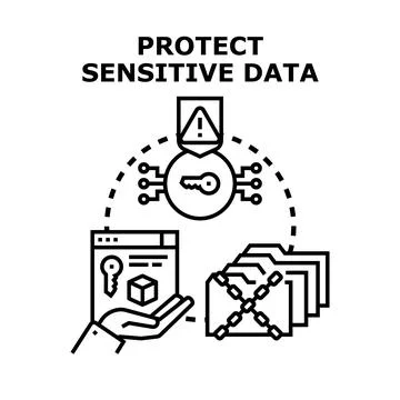 Protecting sensitive data with cyber security technologies Stock Illustration