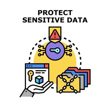 Protecting sensitive data with cyber security technologies Stock Illustration