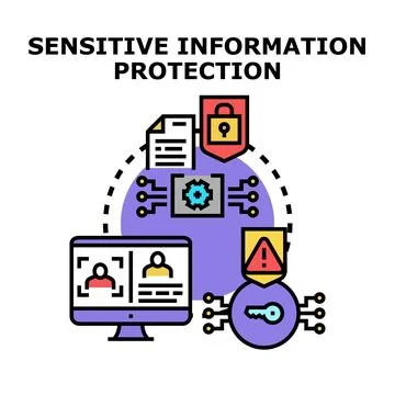 Protecting sensitive information and secure digital data access Stock Illustration