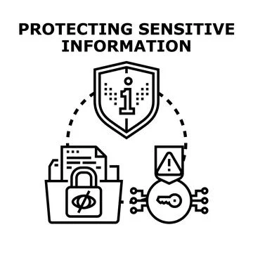 Protecting sensitive information concept with data security Stock Illustration
