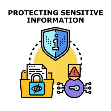 Protecting sensitive information concept with data security Stock Illustration