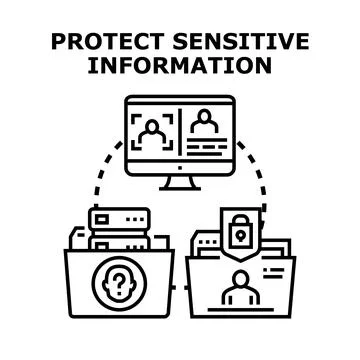 Protecting sensitive personal data and private information concept Stock Illustration