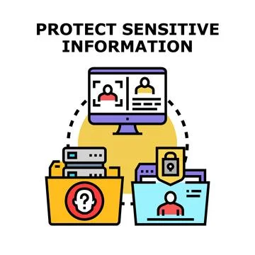 Protecting sensitive personal data and private information concept Stock Illustration