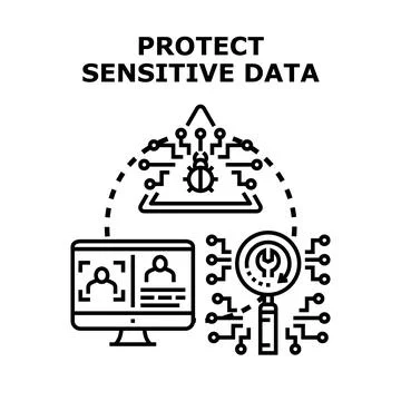 Protecting sensitive personal data from cyber threats Stockillustratie