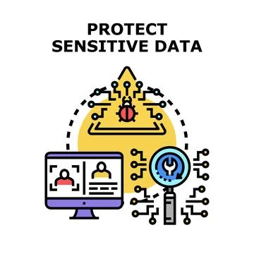Protecting sensitive personal data from cyber threats Stock Illustration