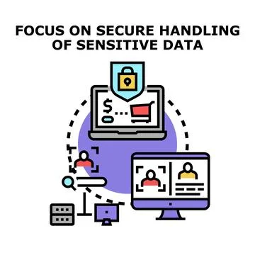 Protecting sensitive personal data in the digital world Stock Illustration