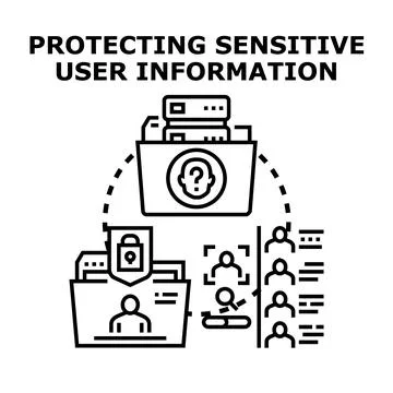 Protecting sensitive user information data privacy 스톡 일러스트