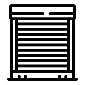 Protecting shop window with closed roller shutter enhancing security measures Stock Illustration