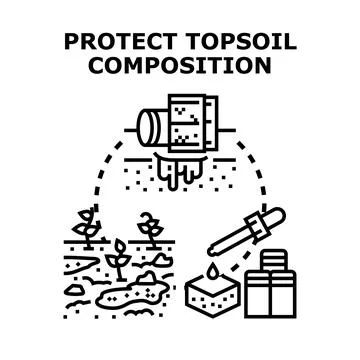 Protecting topsoil composition and soil health concept Stock Illustration
