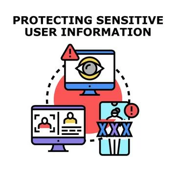 Protecting user sensitive data and private information security Stock Illustration