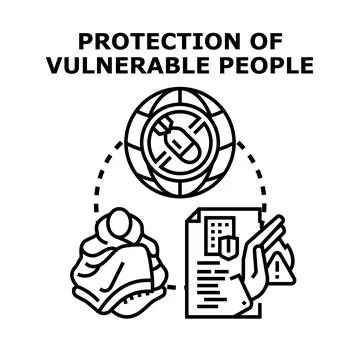 Protecting vulnerable people and ensuring human security Stock Illustration