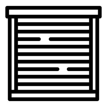 Protecting window with closed roller shutter, security and privacy icon Stock Illustration